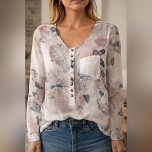 Floral Sheer Blouse - XL